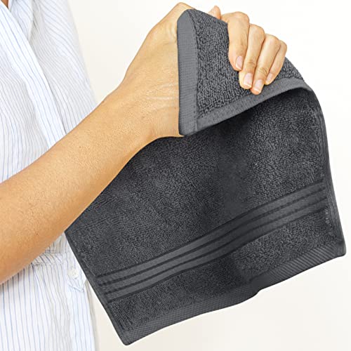 Utopia Towels 12-Pack Ring Spun Cotton Washcloths 12x12 Grey