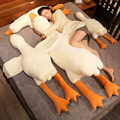Giant White Goose Plush Pillow, 63-Inch Soft Stuffed Animal Body Pillow