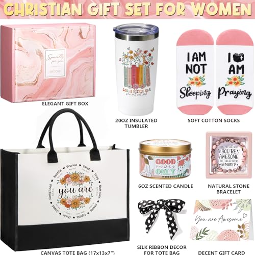 MAYICIVO Christian Gifts for Women Inspirational Religious Gift Set for Mom Sister - Faith & Motivation