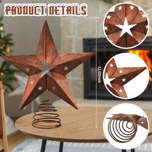 Halloscume 11 Inch Extra Large Rustic Christmas Star Tree Topper - Rustic Star