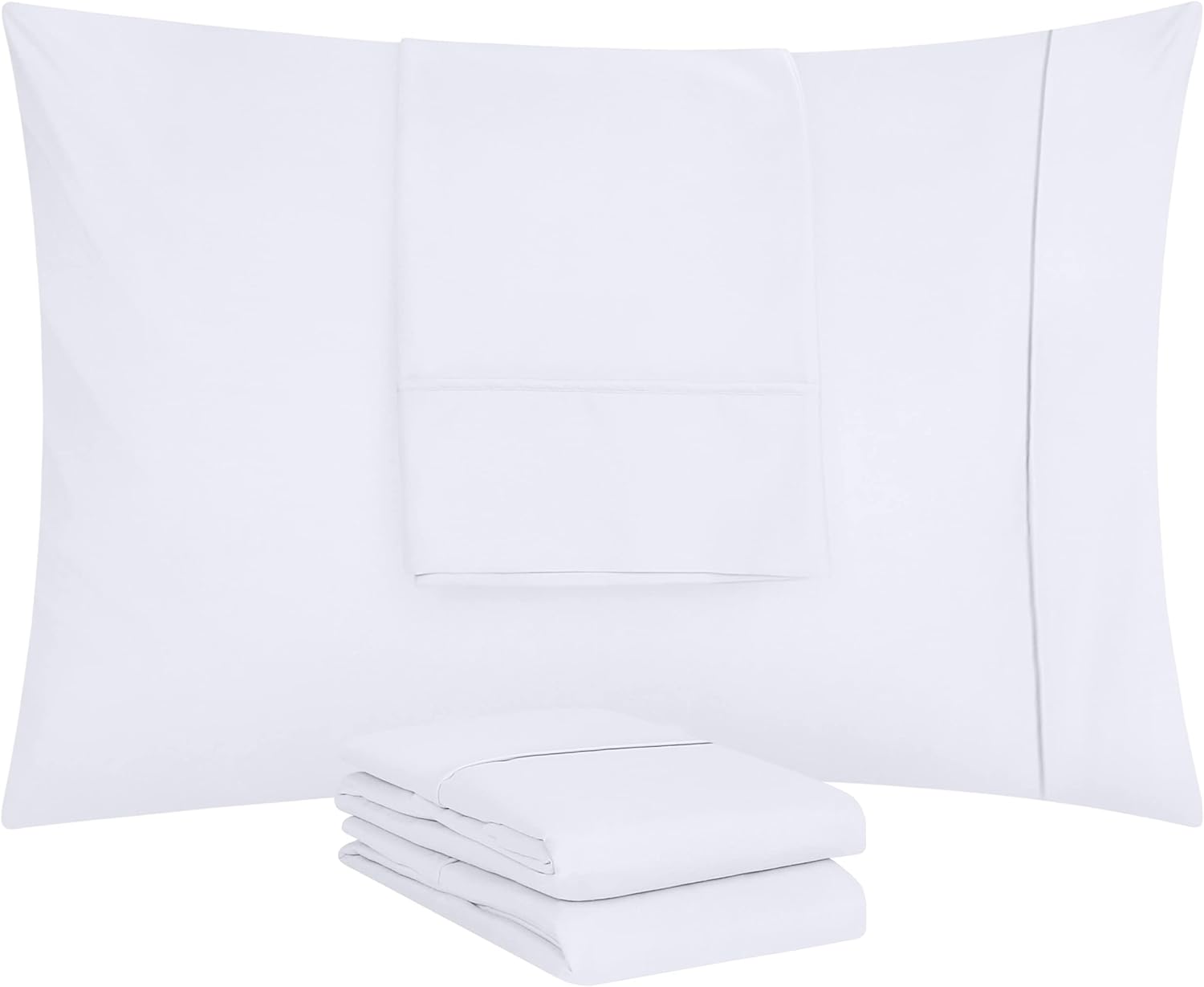 Utopia Bedding Queen Pillow Cases - 80 Pack Soft Brushed Microfiber | Envelope Closure 20 x 30 Inches (White)