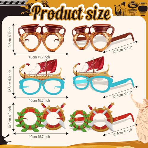 36 Pcs Greek Mythology Paper Glasses Party Photo Booth Props
