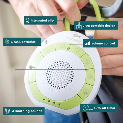 Portable Baby Sound Machine with Integrated Clip & 4 Soothing Sounds