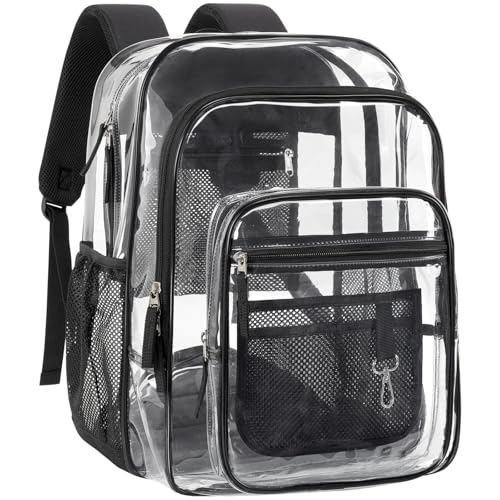 18-Inch Heavy-Duty Clear Backpack for School - Fits 16-Inch Laptop