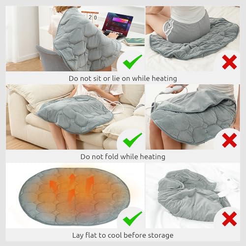 Weighted Heating Pad 24x29 XL Electric Heat Therapy for Back and Shoulders