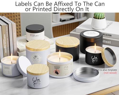 48PCS Metal Candle Tins Set - 24 x 8oz & 24 x 4oz with Lids