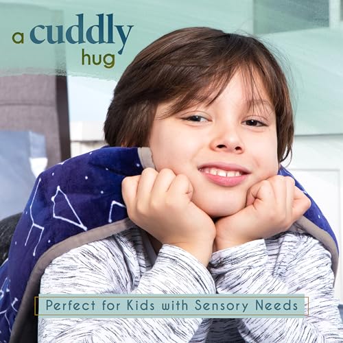 Weighted Lap Pad, 5 lb Sensory Blanket for Relaxation, 20 x 23 Inch Blue
