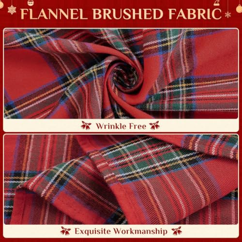 Softalker Christmas Checkered Tablecloth Rectangle 60 x 102 Inch Red Holiday Decor