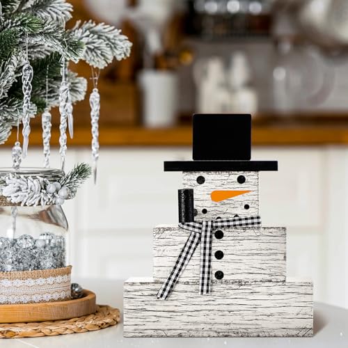 Snowman 4-PC Wooden Holiday Table Decor Set (Variation: Snowman) Geelin