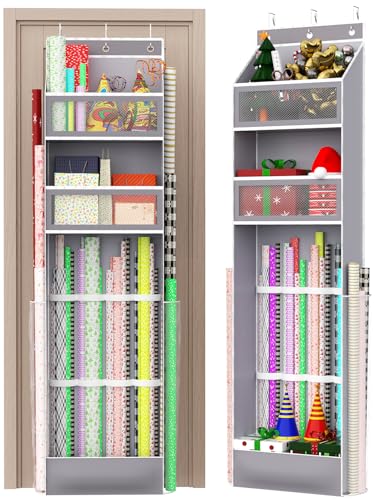 Over Door Wrapping Paper Organizer Hanging Gift Wrap Storage Holder Bag