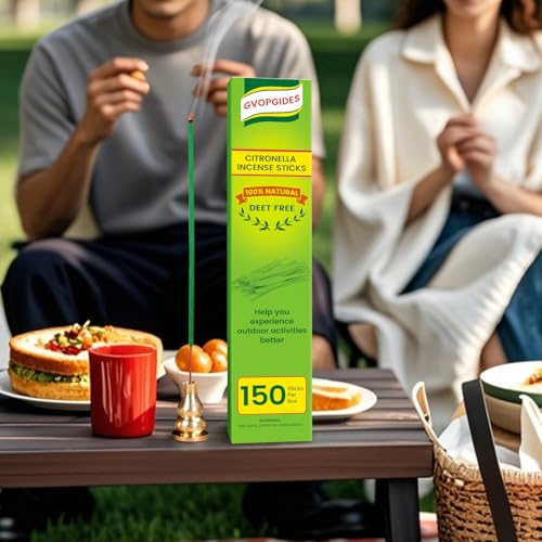 Natural Citronella Incense Sticks - Plant-Based Essential Oil Blend - 150 Pcs