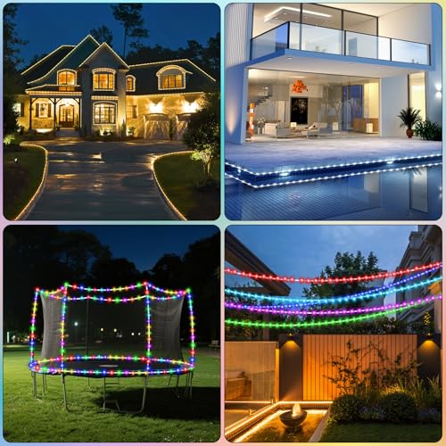 33ft RGB LED Rope Lights, 100LED Waterproof Color-Changing String Lights
