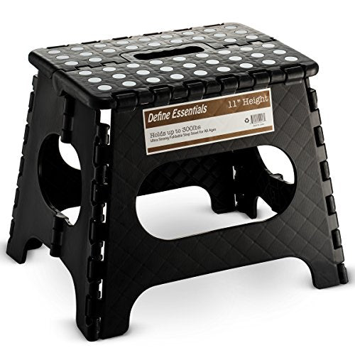 11-Inch Folding Step Stool - Lightweight Anti-Slip Sturdy Stool for Adults