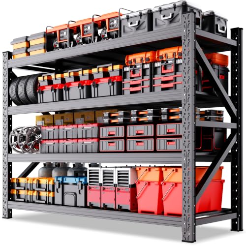 Heavy Duty 4-Tier Metal Garage Shelving Unit 79x24x73 Inch