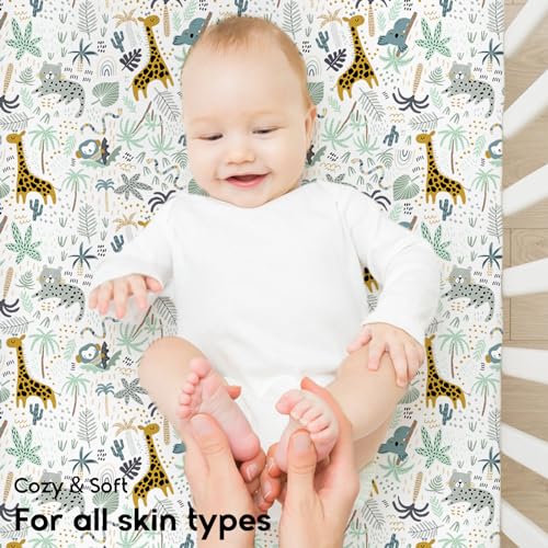 Yoofoss Pack and Play Sheets 2-Pack - Stretchy Soft Mini Crib Sheets