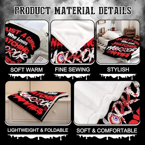 Horror Movie Throw Blanket, Lightweight Plush Flannel Bed Blanket 50x40