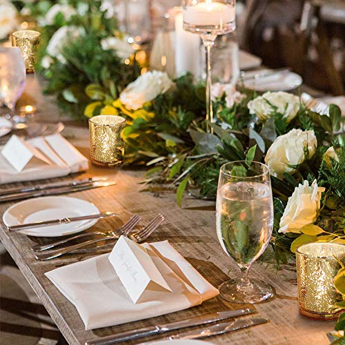 Gold Mercury Glass Votive Candle Holders - 24 Pack for Weddings & Parties