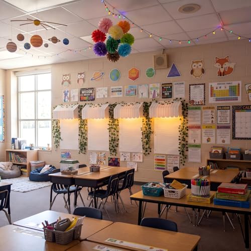 20-Piece Classroom Bulletin Board Awning Decor Kit with LED Lights