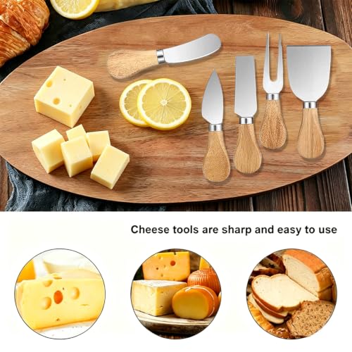 Linwnil Cheese Knife with Wooden Handle — Stainless Steel Blade for Soft & Hard Cheese
