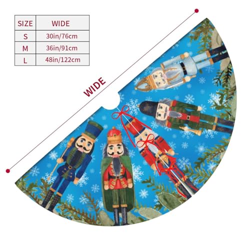 DORKEIXIA 36 Inch Red Green Nutty Nutcracker Army Christmas Tree Skirt - Black Variant