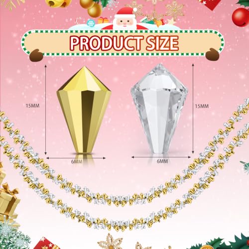 Aoriher 4 Rolls 160ft Christmas Bead Garland Gold & Clear Holiday Decor