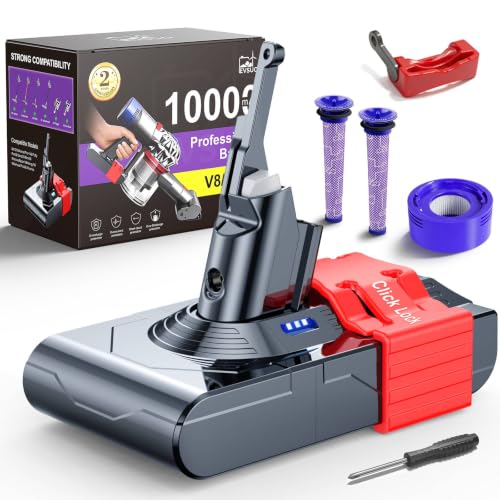 10000mAh 21.6V Replacement Battery for V8 Vacuum with Quick-Swap Clip