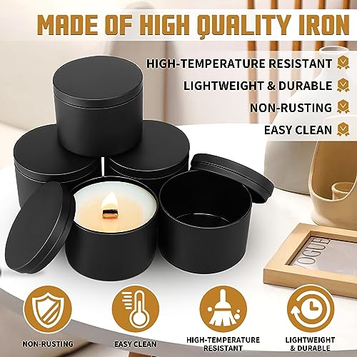 8oz Candle Tins - 24-Pack Metal Containers with Lids for DIY