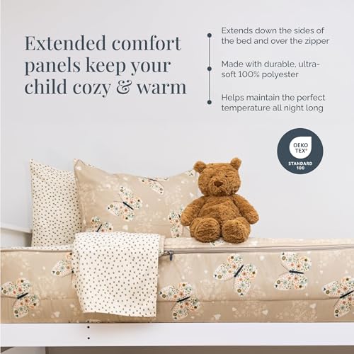 Floral & Butterfly Zipper Bedding Set for Kids - Twin Size