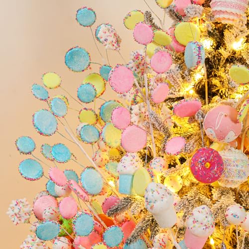 Vivid Style 12 Pcs Candy Land Christmas Tree Picks, 20-Inch Holiday Decor