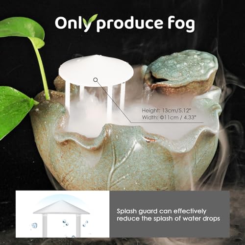 Ultrasonic Mist Maker Fogger with 12 LED Lights, Splash Guard & 3 Discs