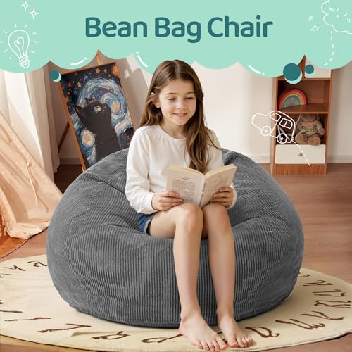 2ft Teardrop Memory Foam Bean Bag Chair with Washable Corduroy Cover