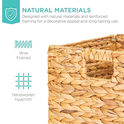 Pack of 5 Handwoven Water Hyacinth Storage Baskets - 10.5in
