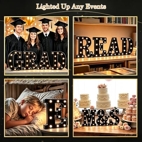 Black LED Marquee Letter Light - Battery Operated Alphabet Sign