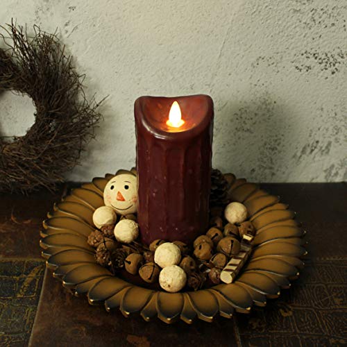 11-Inch Rustic Sunflower Wooden Decorative Plate with Display Rack