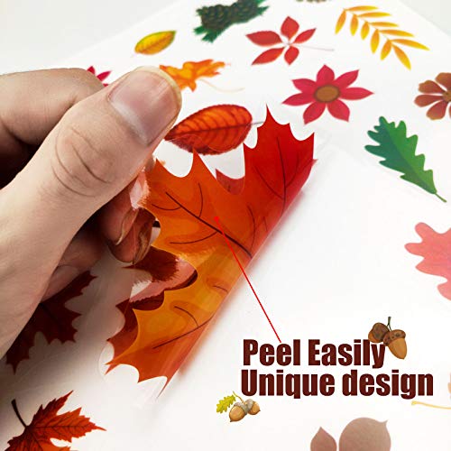324-Piece Fall Window Clings Set - Autumn Leaf & Harvest Glass Decals