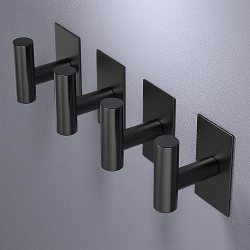 VAEHOLD Heavy Duty Adhesive Towel Hooks - Waterproof Stainless Steel Wall Mount 4 Pack