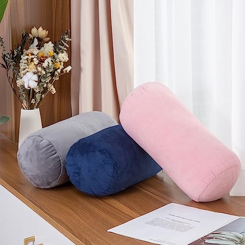Round Velvet Bolster Pillow for Neck, Back & Joint Support - 13" x 6"