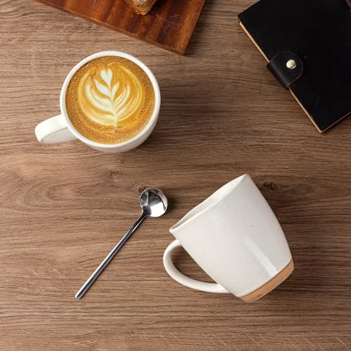 AmorArc 12oz Ceramic Coffee Mugs Set of 4 – Dishwasher & Microwave Safe, Light Beige