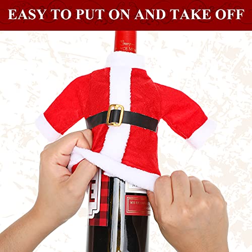 Irenare 8Pcs Santa Wine Bottle Covers & Hats Set – Christmas Bottle Decorations