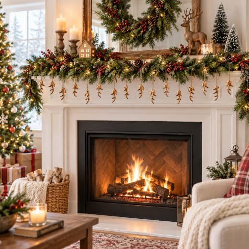 C Style 12 Pcs Artificial Deer Antler Christmas Tree Ornaments Rustic Decor