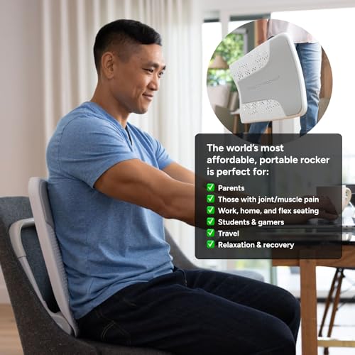 Portable Ergonomic Back Rocker & Lumbar Support for Chairs - Slate