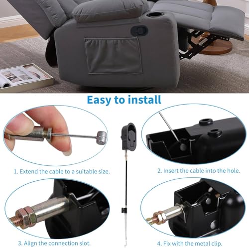 Universal Metal Recliner Release Handle with Adjustable Cable
