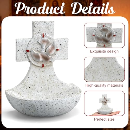 5-Inch Resin Holy Water Font Cross Wall Decoration for Home and Church
