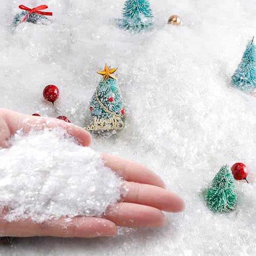 20oz White Artificial Fake Snow for Christmas Village Decor & Crafts