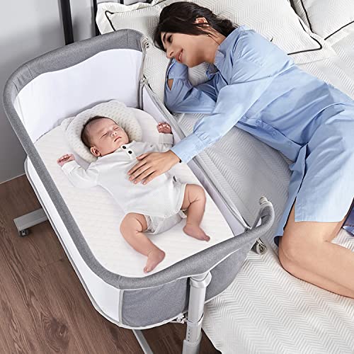 Oval Baby Bassinet Mattress - Breathable Foam Pad with Cover, 15" x 30" x 2"