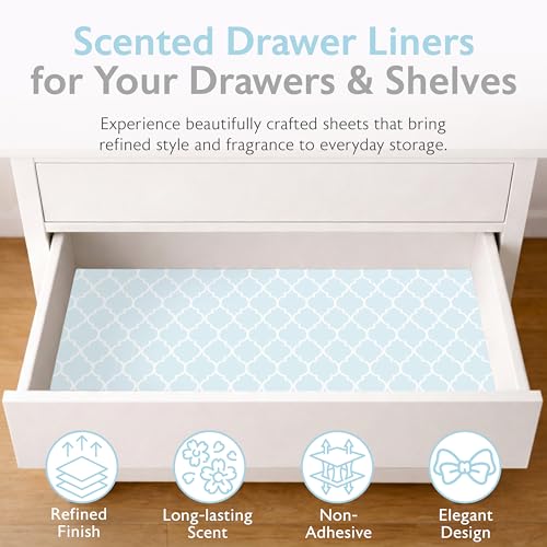 Scented Drawer Liners for Dresser - 6 Large Non-Adhesive Lavender Sheets