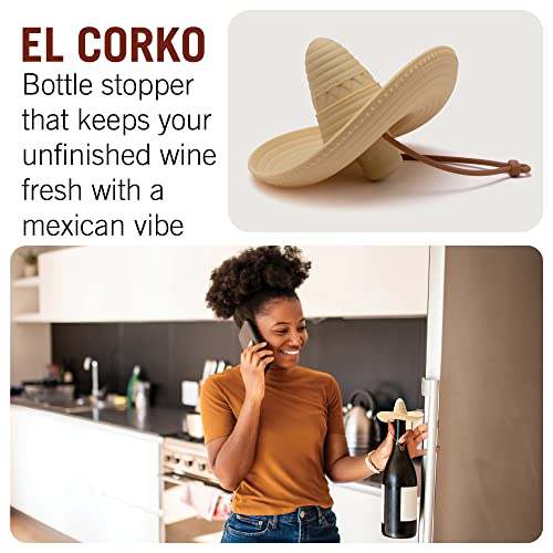 Sombrero Silicone Wine Bottle Stopper - Airtight Reusable Beverage Cap