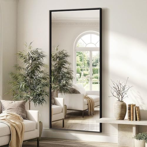 75" x 35" Full Length Floor Mirror with Stand, Shatterproof HD Glass