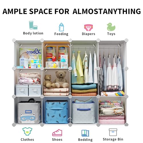 Portable Kids Wardrobe and Baby Closet Organizer, 47-Inch Nursery Storage