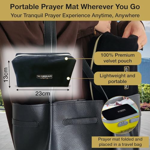 Luxury Velvet Prayer Mat Set - Foldable Sajadah with Dua Booklet & Gift Box